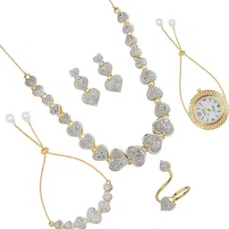 m creation Alloy Gold-plated Gold Jewellery Set (Pack of 5)-picture-15