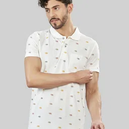 BE POSITIVE Men Graphic Polo Collar Cotton T-shirt-image-23