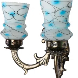 1ST TIME White & White Textured Metal Traditional Abstract Shaped Shaped Wall Lamp image 2