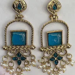 Fashion Theme Gold-Plated Brass Jhumkas Earrings-picture-15