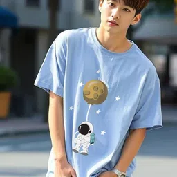 MaverIQ Men Graphic Printed Round Neck Cotton Oversized T-shirt-image-97