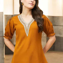 Azira Women V-Neck A-Line Top-image-2