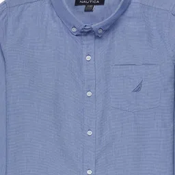 Nautica Boys Premium Fit Textured Button-Down Collar Pure Cotton Casual Shirt image 3