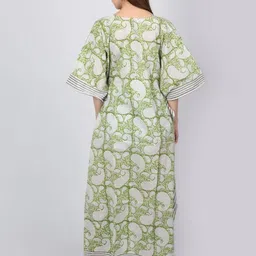 Fabric Venue Print Flared Sleeve Kaftan Maxi Dress image 3