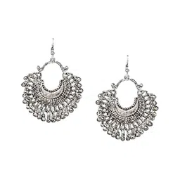 JMBW INTERNATIONAL Set Of 2 Silver-Plated Contemporary Beaded Oxidised Drop Earrings-picture-11