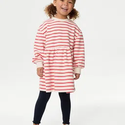Marks & Spencer Girls Striped Round neck Full Sleeves Jumper Dress-picture-37