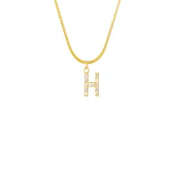 AQUASTREET 18K Gold Plated Anti-Tarnish Zircon Initial Letter H Pendant Necklace-picture-26