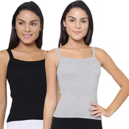 Women Black, Grey Camisole-image-1