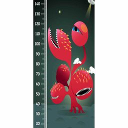 WENS Removable Height Measurement Wall Sticker Monster Print - Red-picture-28