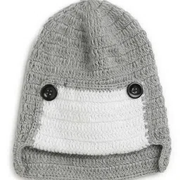 MayRa Knits Hand Knitted Button Detailing Cap - Grey-image-50