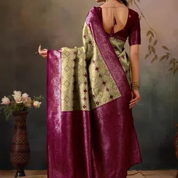 luchila Printed Geometric Zari Patola Saree image 4