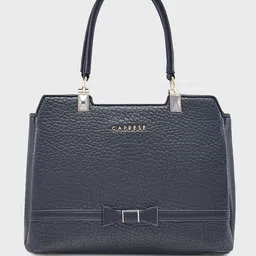 Caprese Textured Structured Shoulder Bag with Bow Detail image 3