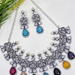 Oxy Jewels Silver-Plated Brass Jewellery Set-picture-11