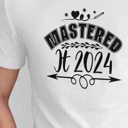 Seekbuylove Men Bio Finish Mastered It 2024 Round Neck Pure Cotton T-shirt image 3