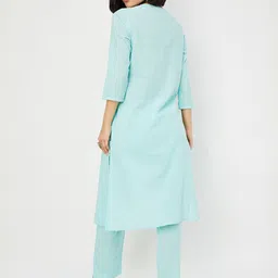 max Women Ethnic Motifs Embroidered Regular Thread Work Kurta with Trousers image 3