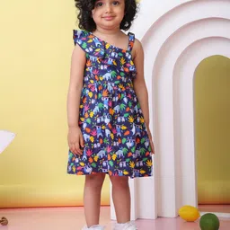 Beebay Animal Print Fit & Flare Dress-image-0