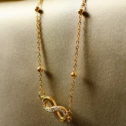 RaasRani Stainless Steel Gold-Plated CZ Stones Studded Charms Necklace-picture-27