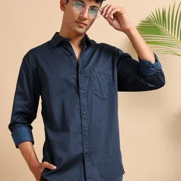 URBARO Micro Checks Spread Collar Smart Cotton Chest Pocket Slim Fit Shirt-picture-22