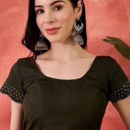 FABMORA Embellished Beads and Stones Organza Heavy Work Saree image 3