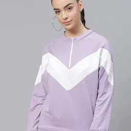 Laabha Women Cotton Half Zipper Sweatshirt-image-29