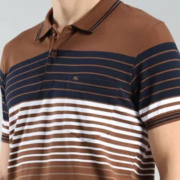 Monte Carlo Men Cotton Striped Polo Collar T-shirt image 2