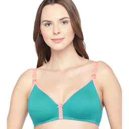 Inner Sense Pack Of 3 Organic Cotton Antimicrobial Solid Colour Nursing Bra - Sea Green White Beige image 3