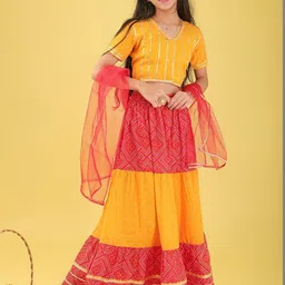 BAESD Girls Printed Ready to Wear Lehenga & Blouse With Dupatta image 3