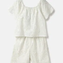 United Colors of Benetton Girls Self Design Square Neck Jumpsuit-picture-13