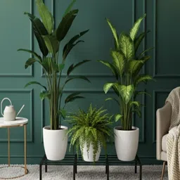 HOMZY DECOR 4 Pieces Black Textured Metal Planter Stands image 2