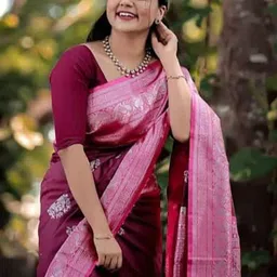 Moda Rapido Woven Design Zari Silk Blend Handloom Banarasi Saree image 4