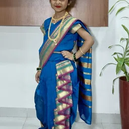 Mom and Me Girls Art Silk Sarees image 3