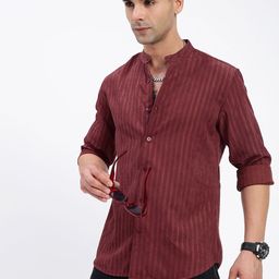 SHOWOFF Men Standard Slim Fit Opaque Striped Casual Shirt-picture-20