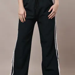 BAESD Women Striped Relaxed Straight Leg Trousers-image-58