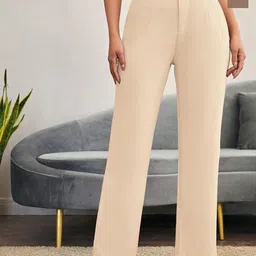 TOOCHKI Women Pack Of 2 Relaxed Straight Leg High-Rise Non Iron Trousers-picture-40