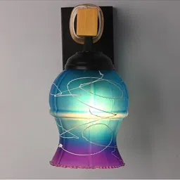 1ST TIME Pink & Blue Textured Wood Contemporary Abstract Shaped Shaped Wall Lamp image 5