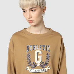 GAP Typographic Printed Boxy Fit Round-Neck Sweatshirt image 3