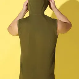 WOOSTRO Men Typography Printed Hooded Slim Fit T-shirt image 4