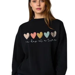 SALUJA FABRICS Graphic Printed Round Neck Cotton Sweatshirt-image-12