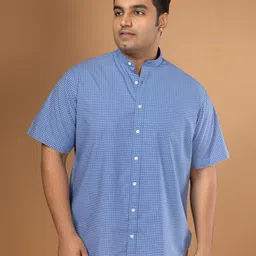 Sizeupp Men Comfort Spread Collar Micro Ditsy Printed Cotton Casual Shirt-image-61