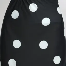 FableStreet Polka Dot Printed High-Rise Fitted MidiSkirt image 4