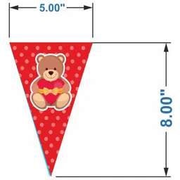 Untumble Teddy Themed Birthday Banner Red - Length 304 cm image 3