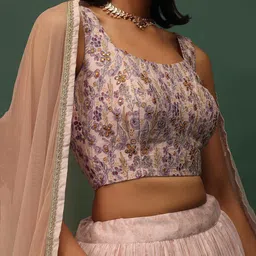 FABPIXEL Women Embroidered Mirror Work Semi-Stitched Lehenga ,Unstitched Blouse ,Dupatta image 5