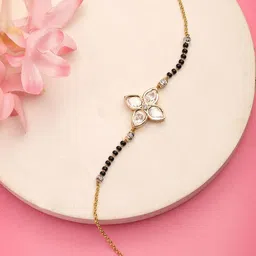 Anouk Gold Plated Artificial Stones Studded & Beaded Mangalsutra-picture-16
