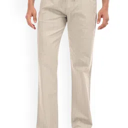 Estilocus Men Striped Relaxed Straight Fit Joggers Trousers-image-0