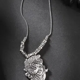 Anouk German Silver Silver-Plated Oxidised Necklace image 1