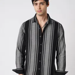 VASTRADO Men Classic Slim Fit Multi Stripes Striped Casual Shirt-image-71