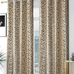 Galaxy Home Decor Brown Set of 2 Long Door Curtain-picture-22