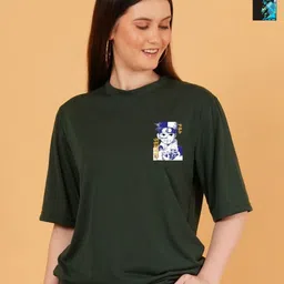 Kushi Flyer Women Pack of 2 Graphic Printed Round Neck Oversized T-shirts-picture-11