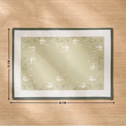 Home Centre Drake Botanica Cotton Green & White Printed ReversiblePlacemat image 2