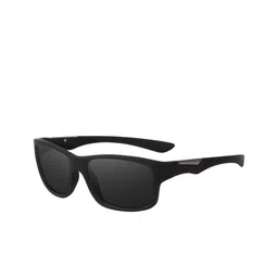 LEGEND EYEWEAR Unisex Black Lens & Black Square Sunglasses with image 3